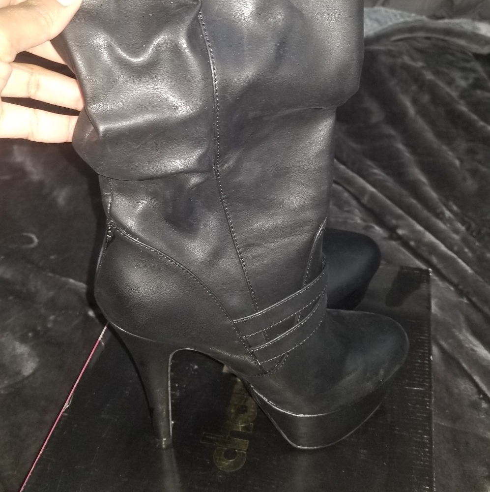 Black boots with heels